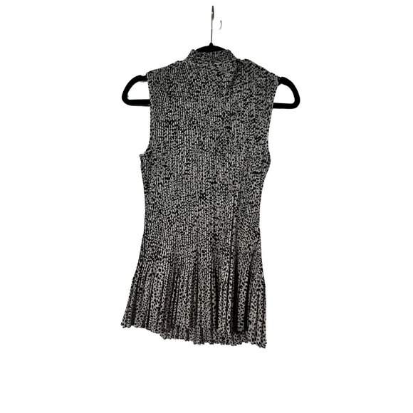 DKNY Sleeveless pleated blouse with neck tie, Size Small - Picture 2 of 3